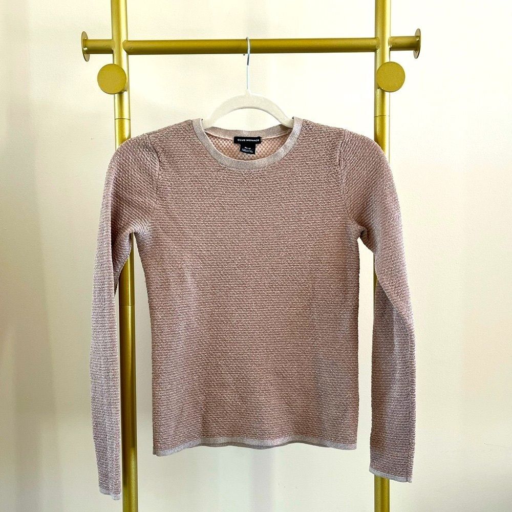 CLUB MONACO Metallic pink knit sweater